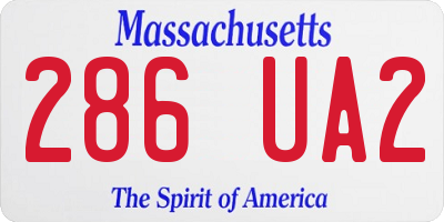 MA license plate 286UA2