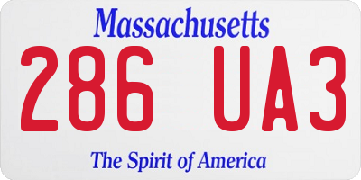 MA license plate 286UA3