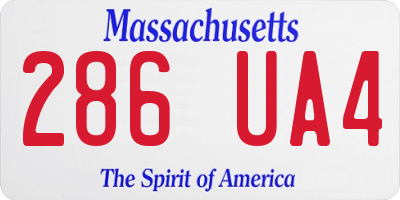 MA license plate 286UA4