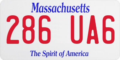 MA license plate 286UA6
