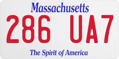 MA license plate 286UA7