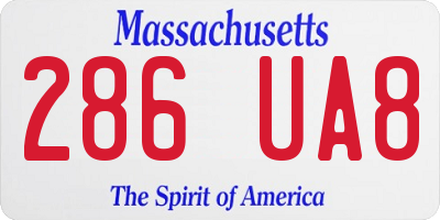 MA license plate 286UA8