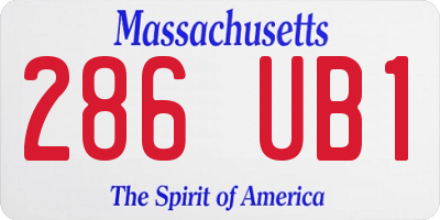 MA license plate 286UB1