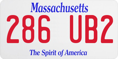 MA license plate 286UB2