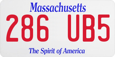 MA license plate 286UB5
