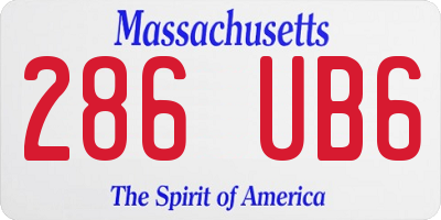 MA license plate 286UB6