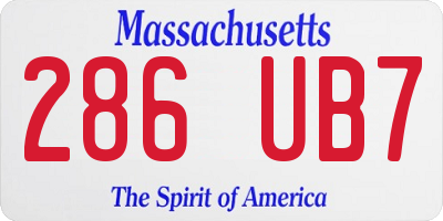 MA license plate 286UB7