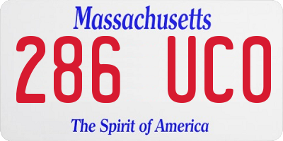 MA license plate 286UC0