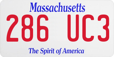 MA license plate 286UC3