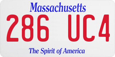 MA license plate 286UC4
