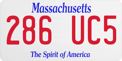 MA license plate 286UC5