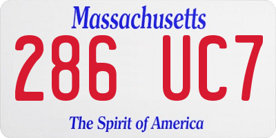 MA license plate 286UC7