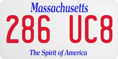 MA license plate 286UC8