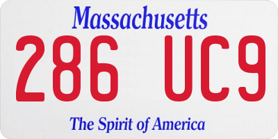 MA license plate 286UC9