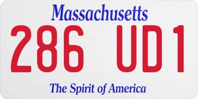 MA license plate 286UD1