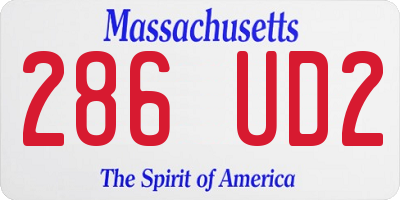 MA license plate 286UD2