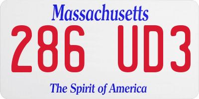 MA license plate 286UD3