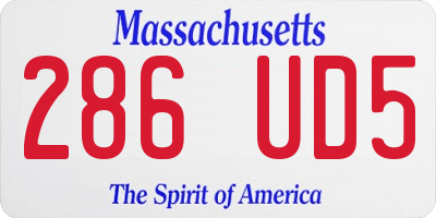 MA license plate 286UD5