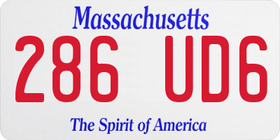 MA license plate 286UD6