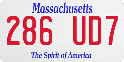 MA license plate 286UD7