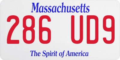 MA license plate 286UD9