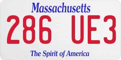 MA license plate 286UE3