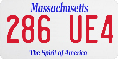 MA license plate 286UE4