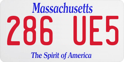 MA license plate 286UE5