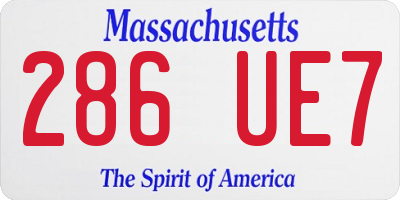 MA license plate 286UE7