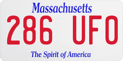MA license plate 286UF0
