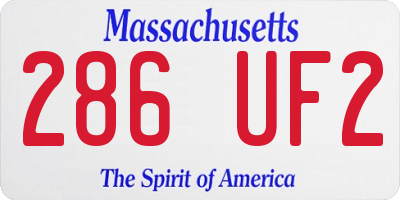 MA license plate 286UF2