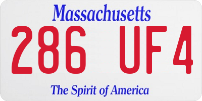 MA license plate 286UF4