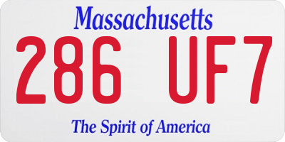 MA license plate 286UF7