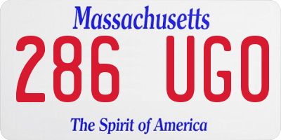 MA license plate 286UG0