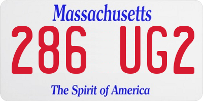MA license plate 286UG2
