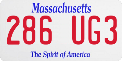 MA license plate 286UG3