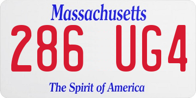 MA license plate 286UG4