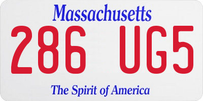 MA license plate 286UG5