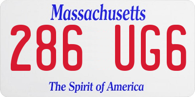 MA license plate 286UG6