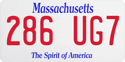 MA license plate 286UG7