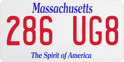 MA license plate 286UG8