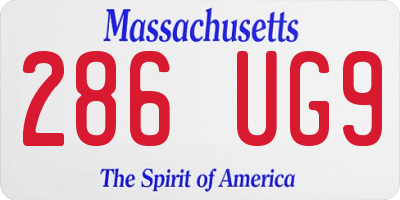 MA license plate 286UG9