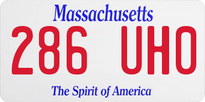MA license plate 286UH0