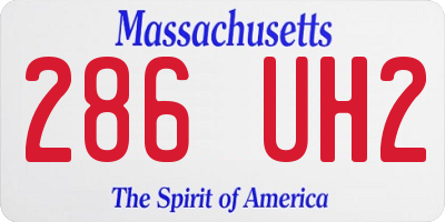 MA license plate 286UH2