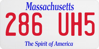 MA license plate 286UH5