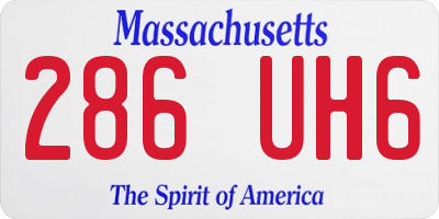 MA license plate 286UH6