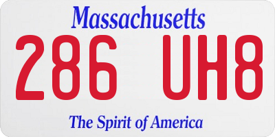 MA license plate 286UH8