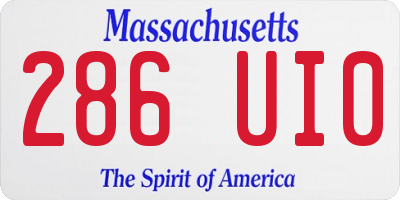 MA license plate 286UI0
