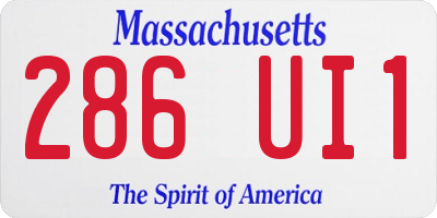 MA license plate 286UI1