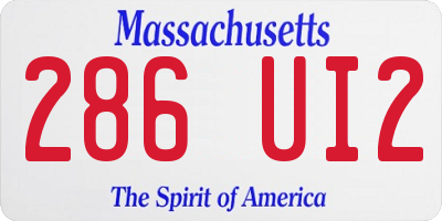MA license plate 286UI2